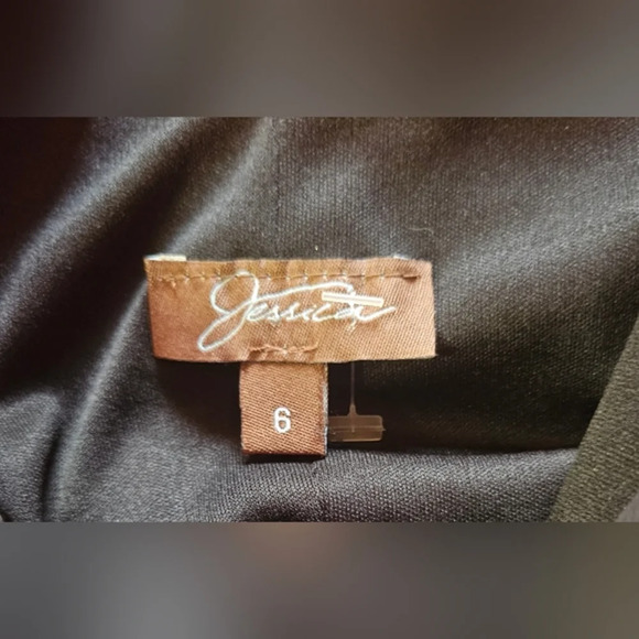 Jessica Satin Black Jeweled Waist Little Black Dress - Picture 6 of 7